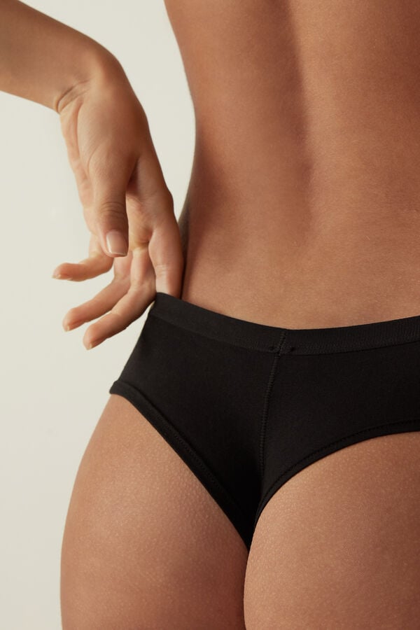 Women Intimissimi Cottonzilian Briefs Black | 0684579-EZ