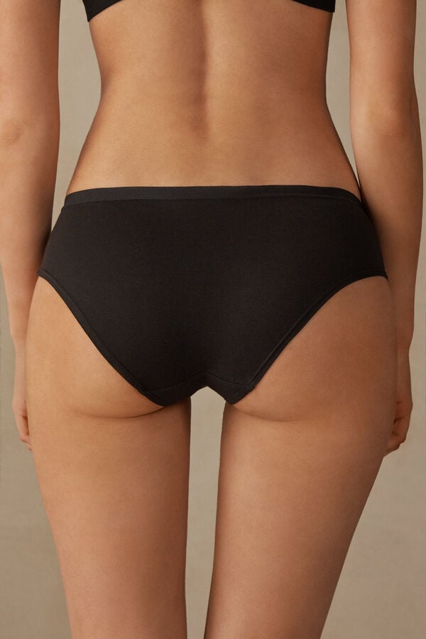 Women Intimissimi Cozy Cotton Panties Black | 9682013-VZ