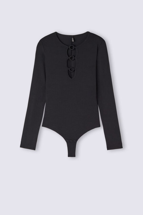 Women Intimissimi Crafted Elegance Bodysuit Black | 0895321-RF