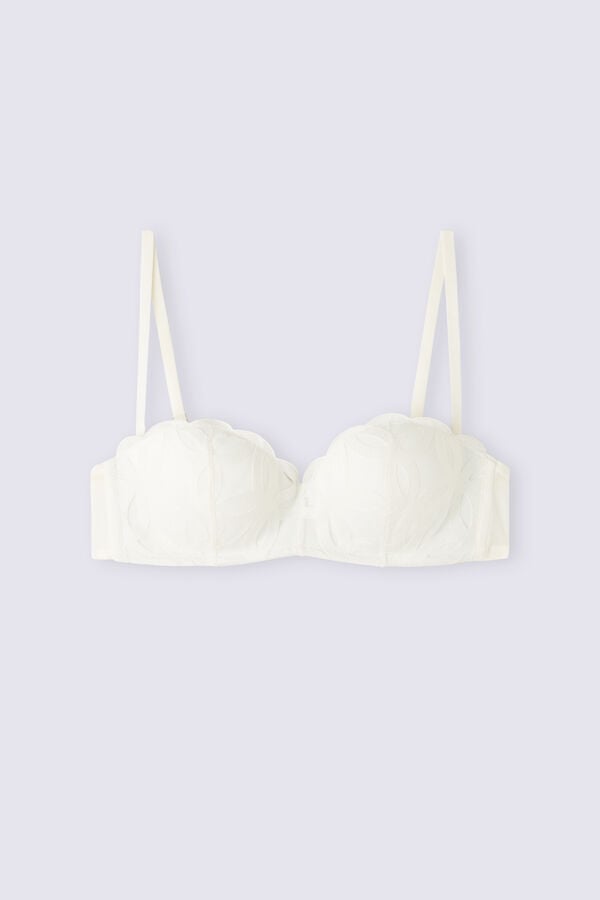 Women Intimissimi Crafted Elegance Gioia Bandeau Bra White | 4026817-JU