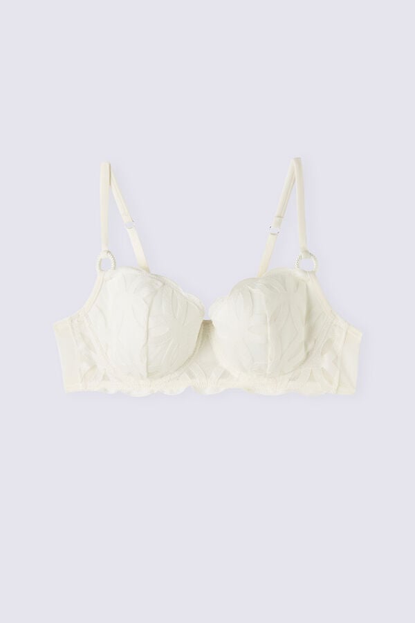 Women Intimissimi Crafted Elegance Sofia Balconette Bra White | 7019542-QZ