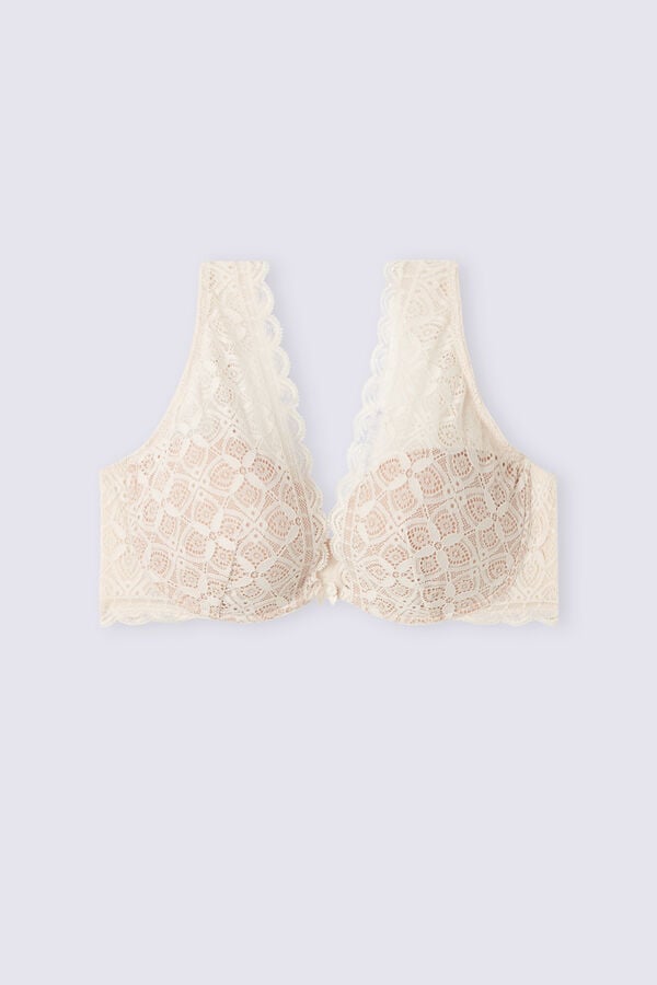 Women Intimissimi Elena Balconette Lace Bra Cream Pink | 8267105-ZO