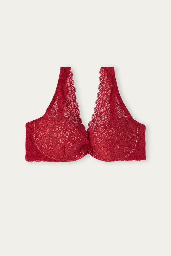 Women Intimissimi Elena Balconette Lace Bra Red | 9843702-QL