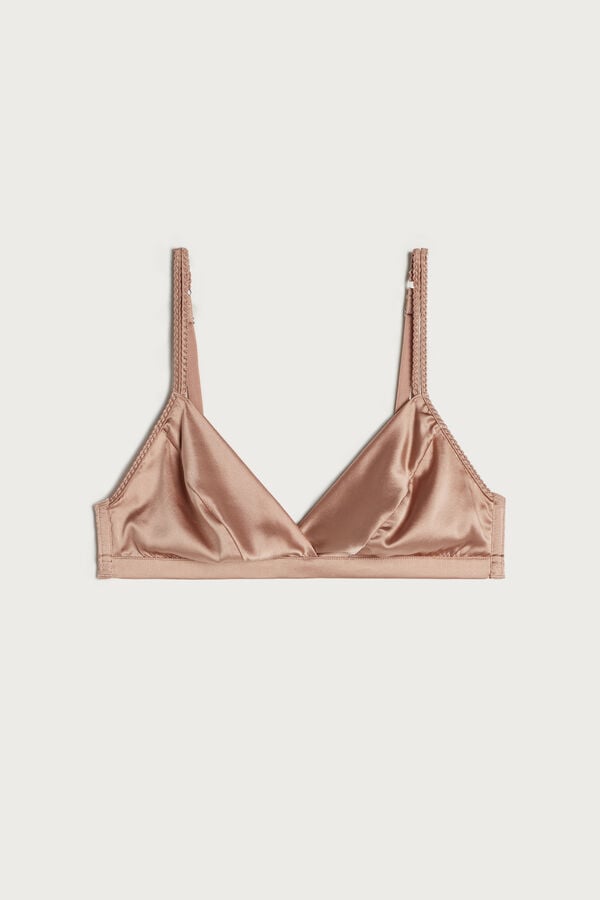 Women Intimissimi Emma Refined Everydaylette Triangle Silk Bra Pink | 7109346-BJ