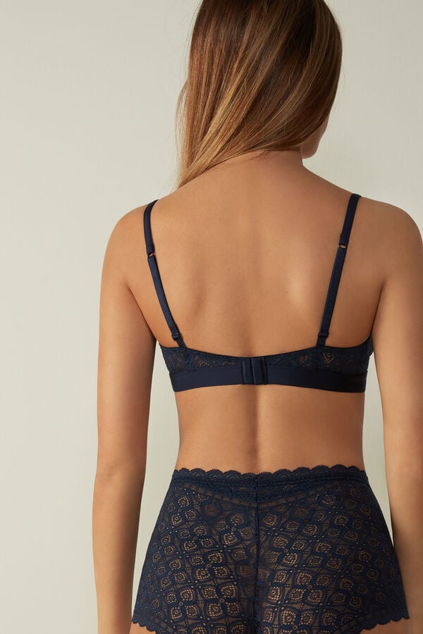 Women Intimissimi Emma Triangle Lace Bra Blue | 2931705-JN