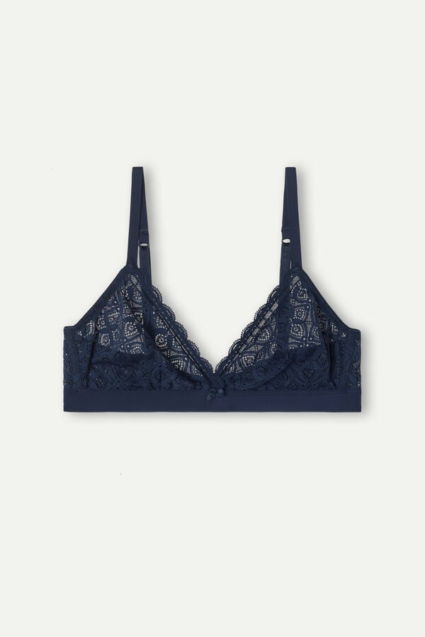 Women Intimissimi Emma Triangle Lace Bra Blue | 2931705-JN