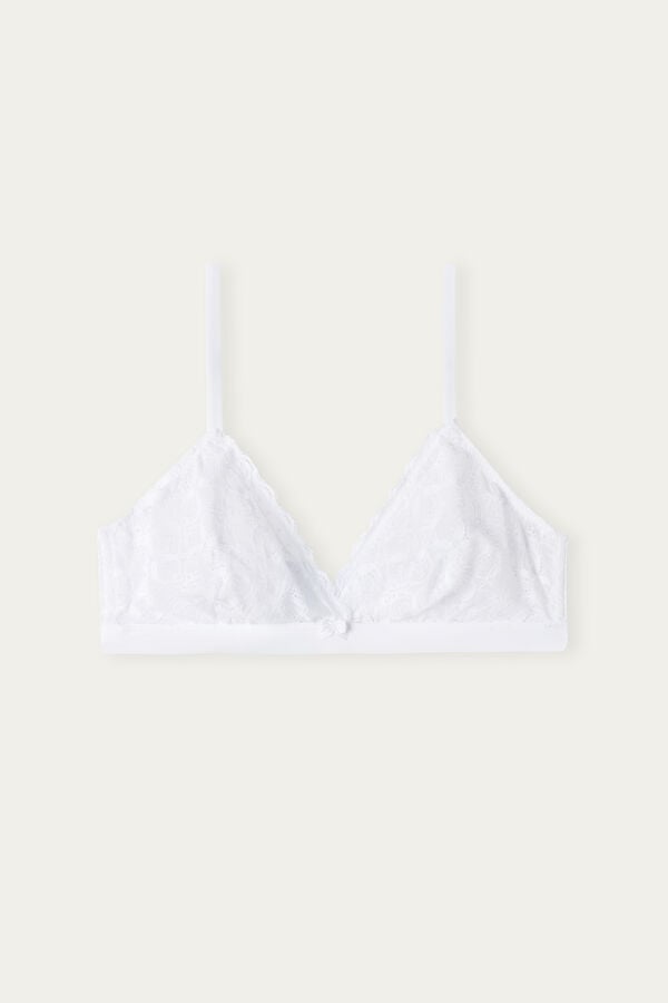 Women Intimissimi Emma Triangle Lace Bra White | 2981657-BU