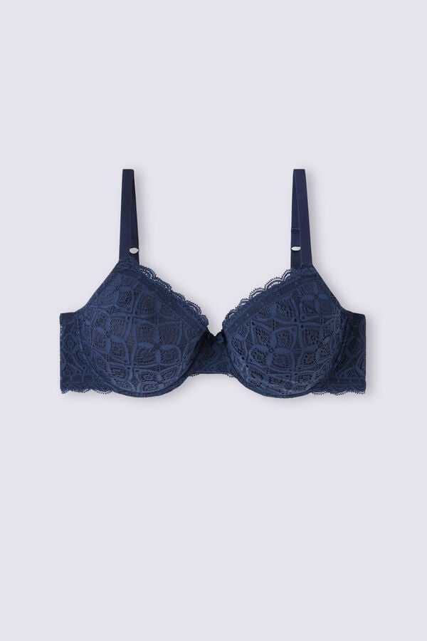 Women Intimissimi Francesca Balconette Lace Bra Blue | 0786935-LK