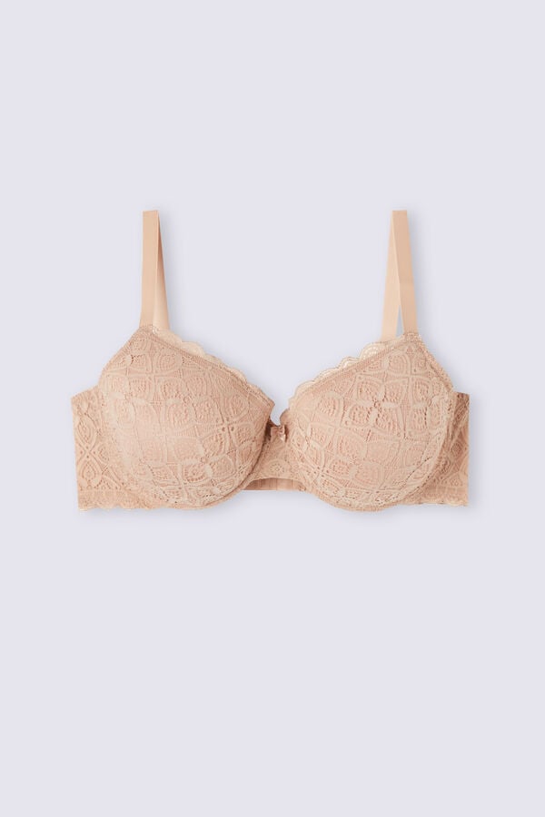 Women Intimissimi Francesca Balconette Lace Bra Orange Beige | 9687053-VO