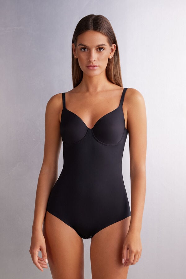 Women Intimissimi Francesca In Ultralight Microfiber Bodysuit Black | 4159683-JA