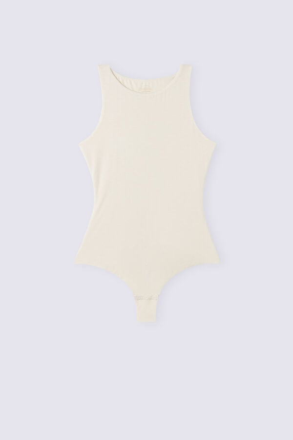 Women Intimissimi Fresh Bamboo Bodysuit Light Yellow White | 6158420-AS