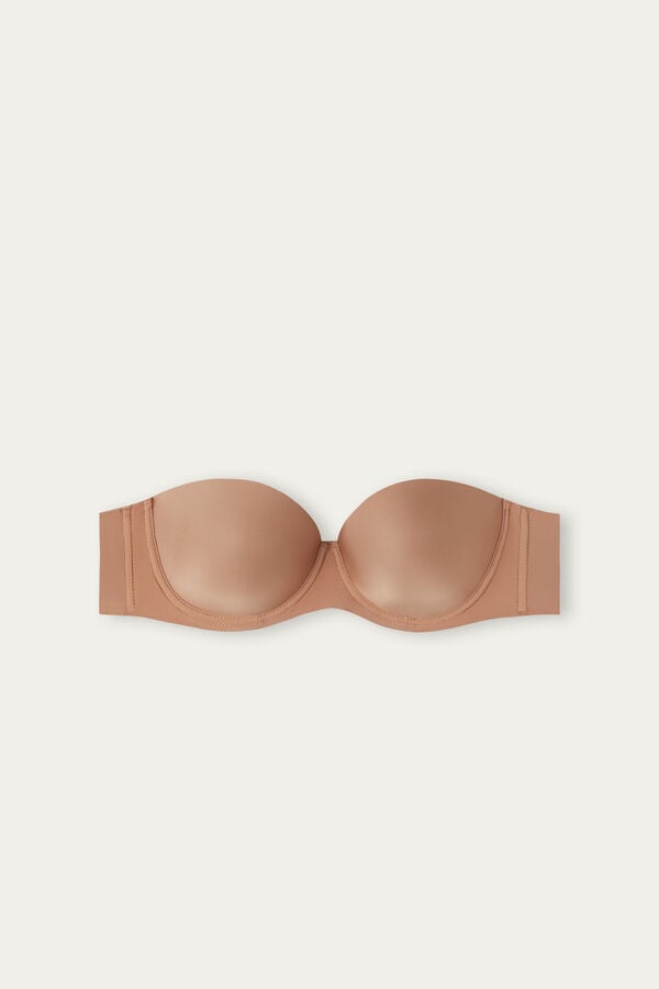 Women Intimissimi Giada Microfiber Bandeau Bra Beige | 2578390-LP