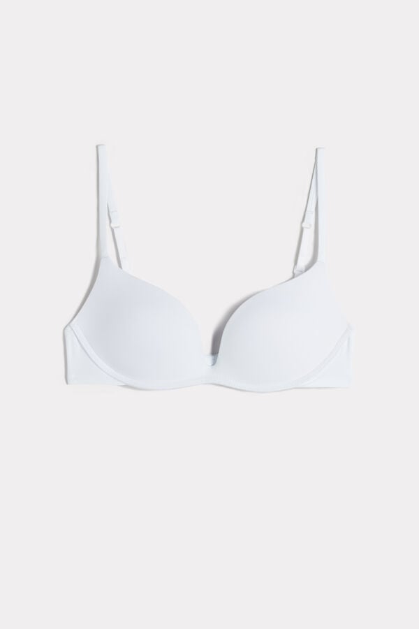 Women Intimissimi Gioia B Cup Microfiber Super Push-Up Bra White | 1256790-FZ