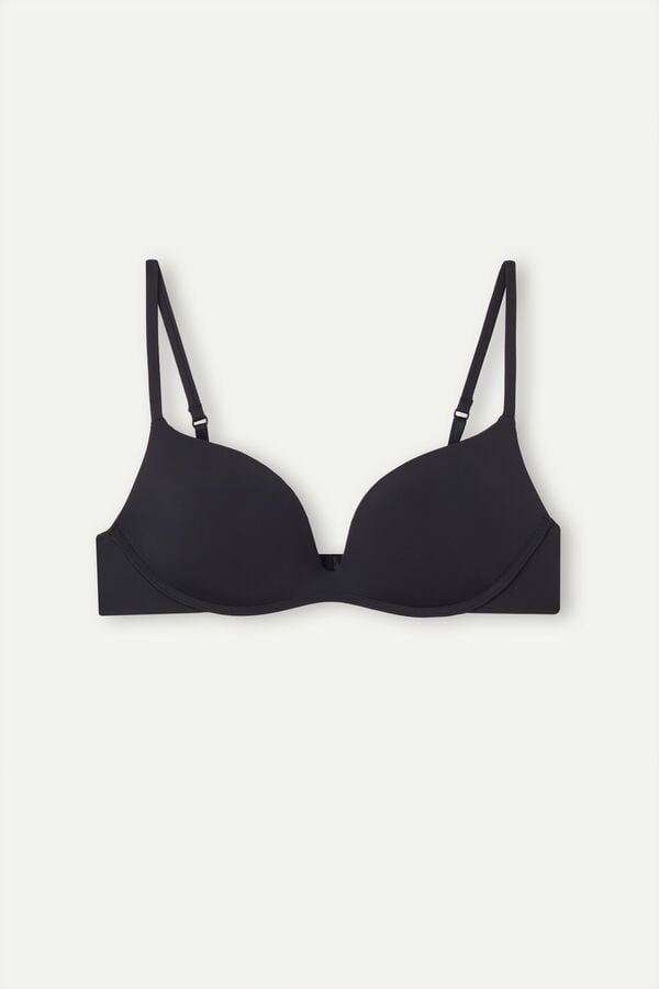 Women Intimissimi Gioia Push-Up Ultralight Microfiber Bra Black | 9052813-PH