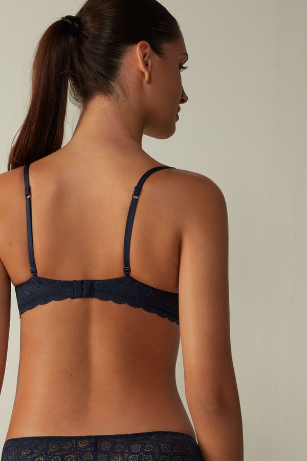 Women Intimissimi Gioia Super Push-Up Lace Bra Blue | 5234617-UY