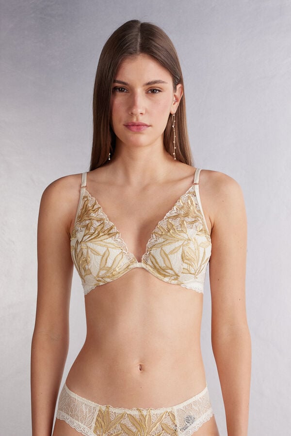 Women Intimissimi Golden Hour Elena Balconette Bra Light Yellow White | 2974561-ZY