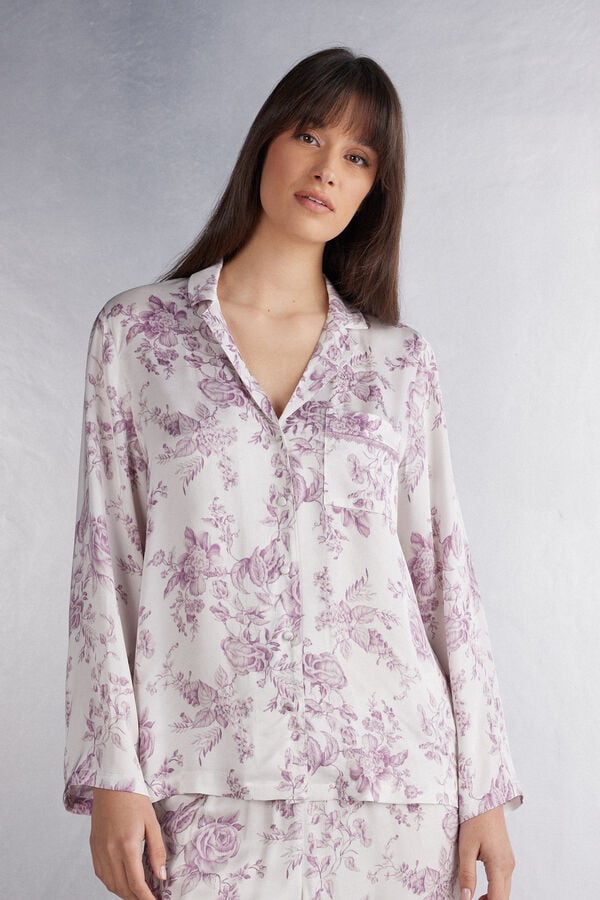 Women Intimissimi Graceful Simplicity Satin Button Up Shirt Rose | 3479520-SK