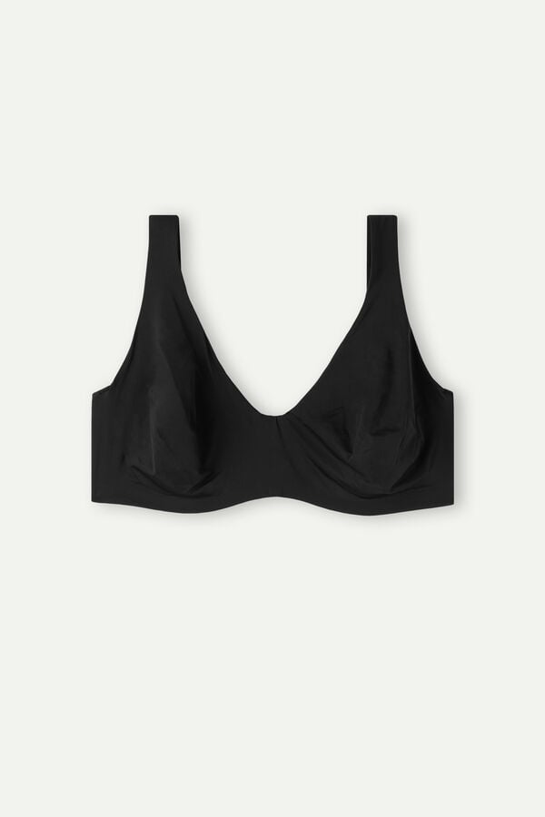 Women Intimissimi Greta Comfort Lounge Balconette Ultralight Microfiber Bra Black | 7609158-XD