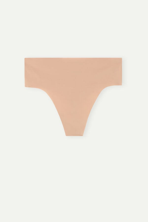 Women Intimissimi High Waist In Seamless Ultralight Microfiber Thong Orange Beige | 2560731-QH