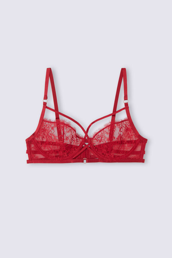 Women Intimissimi Intricate Surface Demi-Cup Bra Red | 4867501-GO