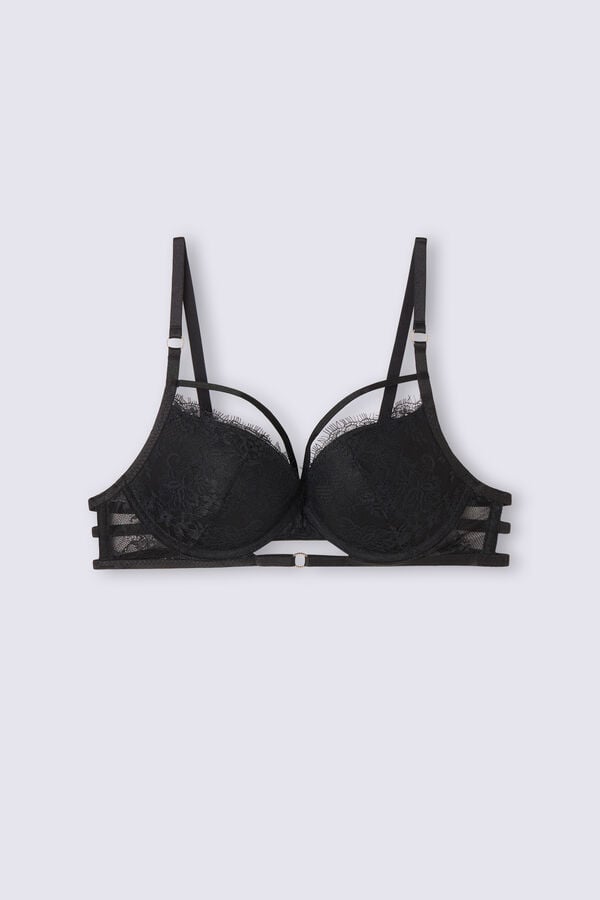 Women Intimissimi Intricate Surface Elettra Push-Up Bra Black | 7415920-VD