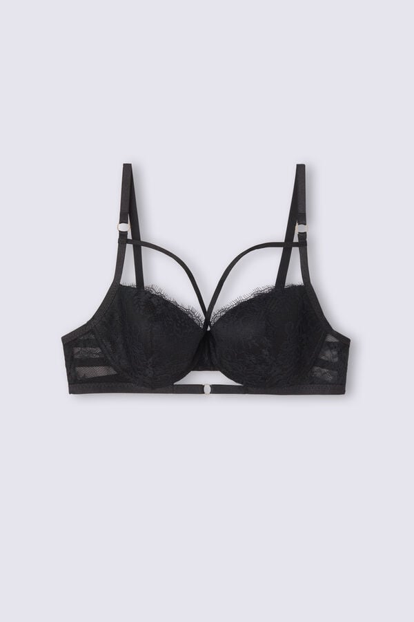 Women Intimissimi Intricate Surface Sofia Balconette Bra Black | 7169803-YG