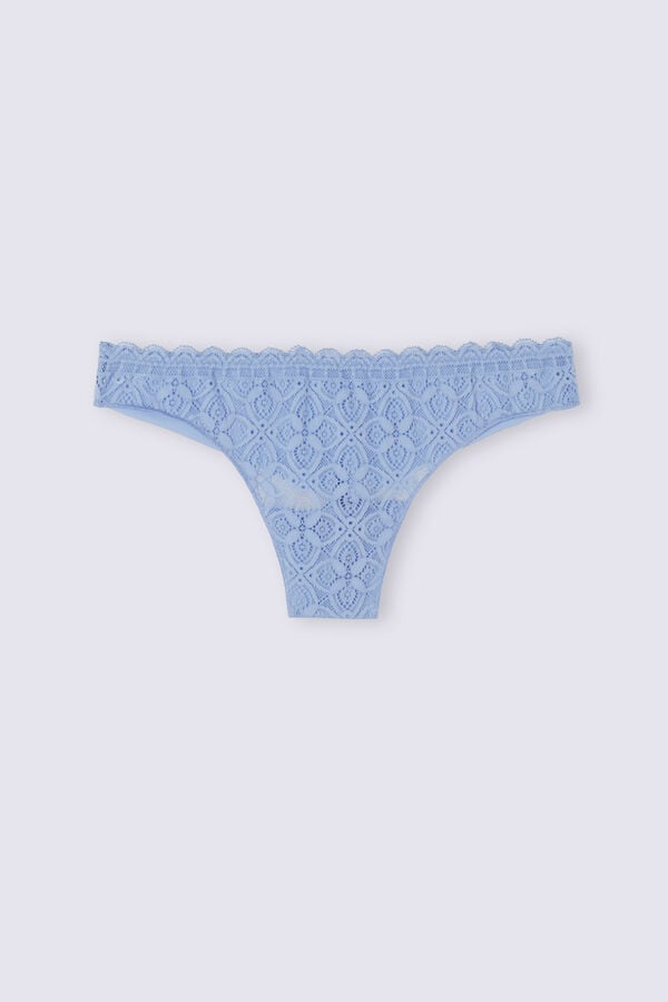 Women Intimissimi Lace And Microfiberzilian Briefs Blue | 2064589-GY