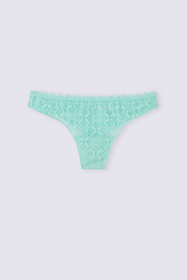 Women Intimissimi Lace And Microfiberzilian Briefs Green | 8275430-QI