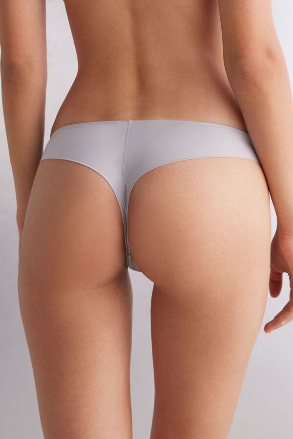 Women Intimissimi Lace And Microfiberzilian Briefs Grey | 4287013-HZ