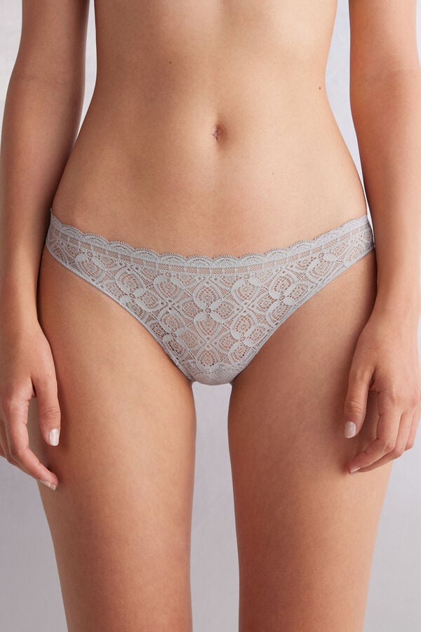 Women Intimissimi Lace And Microfiberzilian Briefs Grey | 4287013-HZ