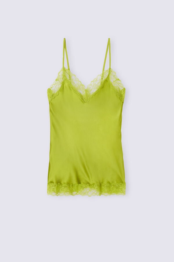 Women Intimissimi Lace And Silk Tank Top Green | 9750321-VG