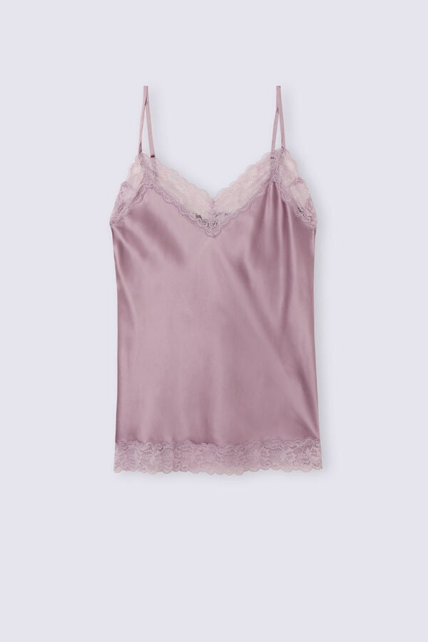 Women Intimissimi Lace And Silk Tank Top Pink | 8309421-NW