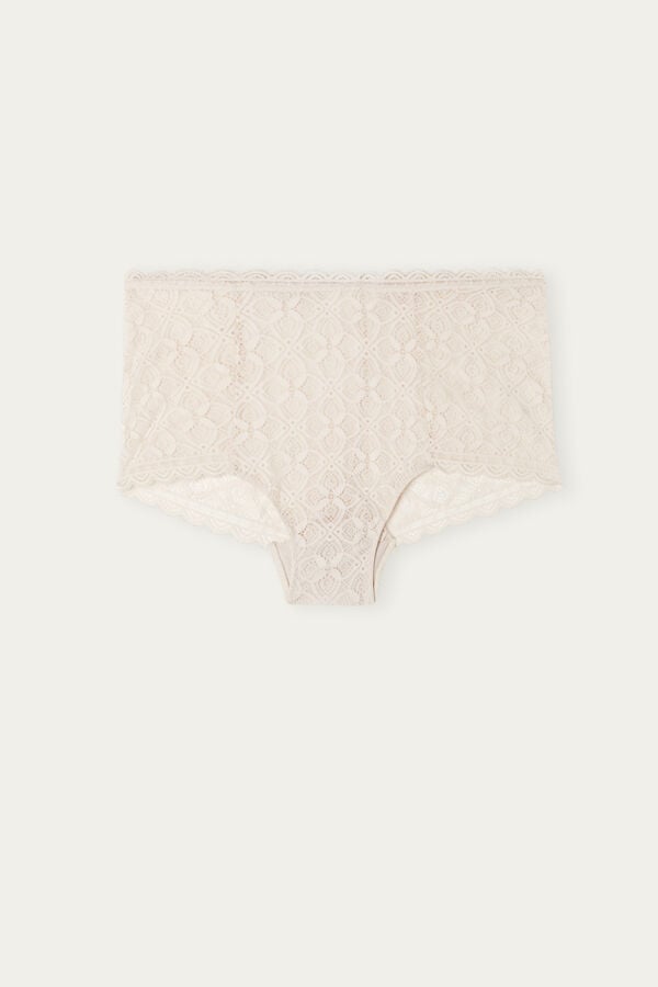 Women Intimissimi Lace High Waist Hipster Briefs Cream Pink | 1486025-MQ