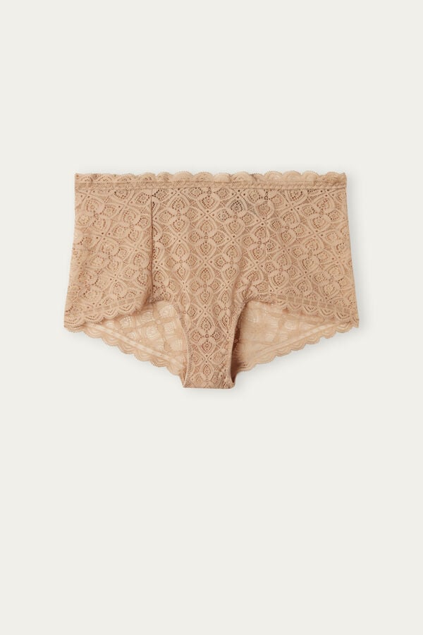 Women Intimissimi Lace High Waist Hipster Briefs Orange Beige | 4067938-LC