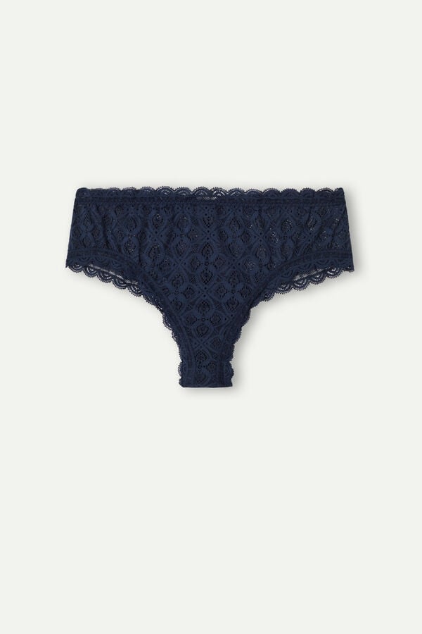 Women Intimissimi Lace Hipsterzilian Briefs Blue | 9875460-IL