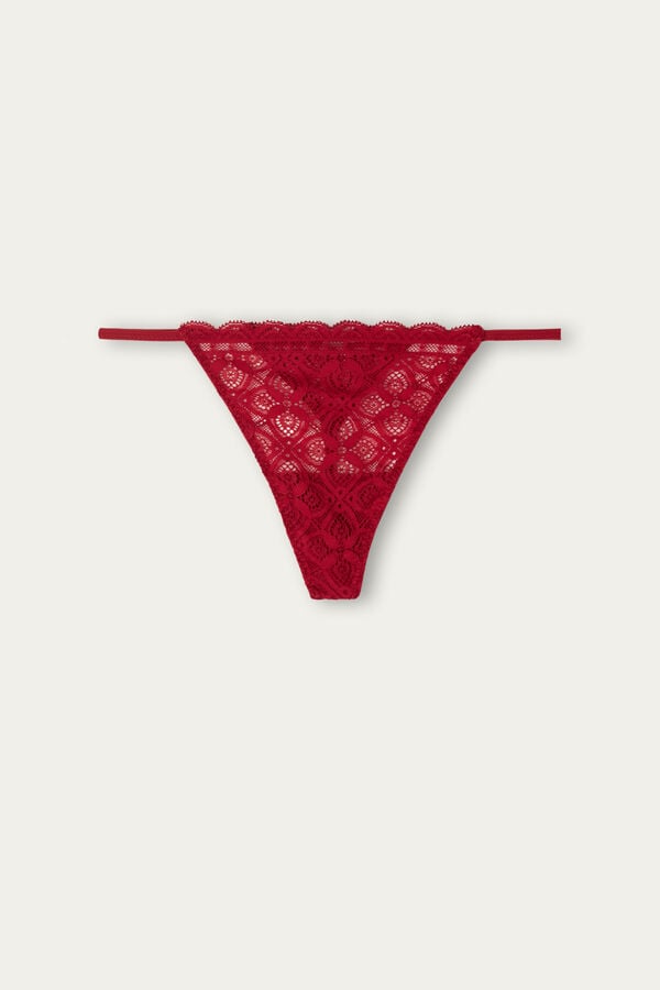 Women Intimissimi Lace String Thong Red | 0542169-QE