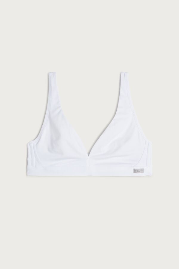 Women Intimissimi Lara Cotton Triangle Bra White | 5764180-LS