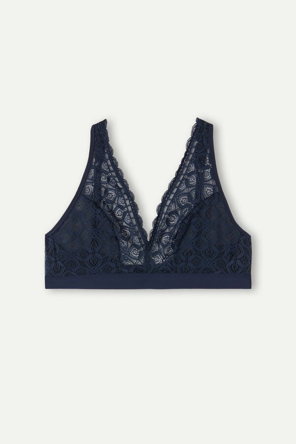 Women Intimissimi Lara Triangle Lace Bra Blue | 9861024-QM