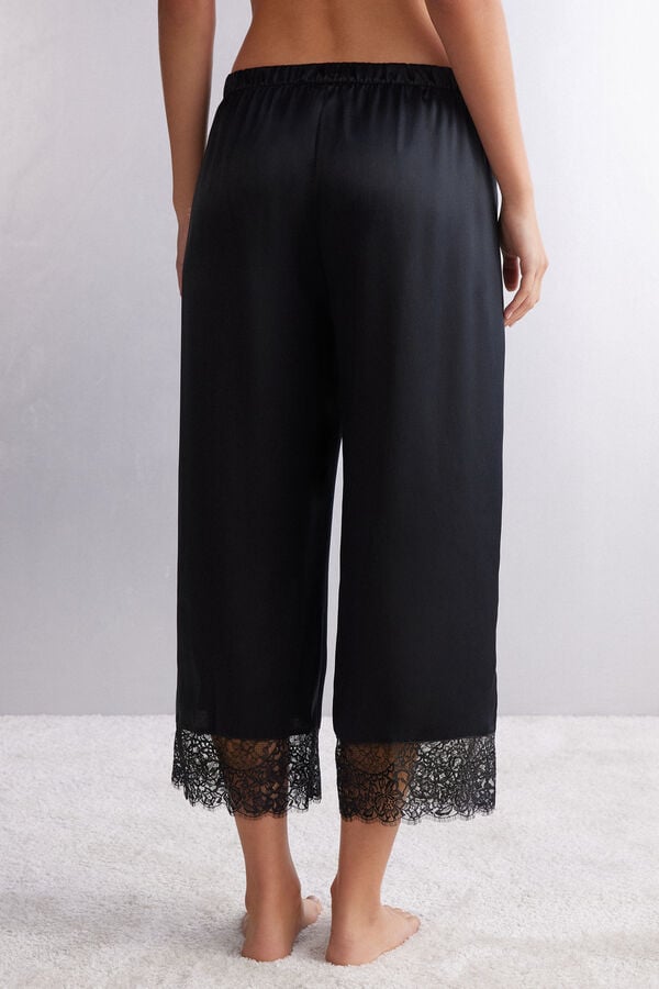 Women Intimissimi Living In Luxe Silk Pants Black | 4189723-TL