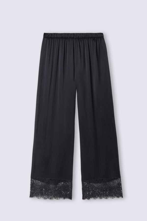 Women Intimissimi Living In Luxe Silk Pants Black | 4189723-TL