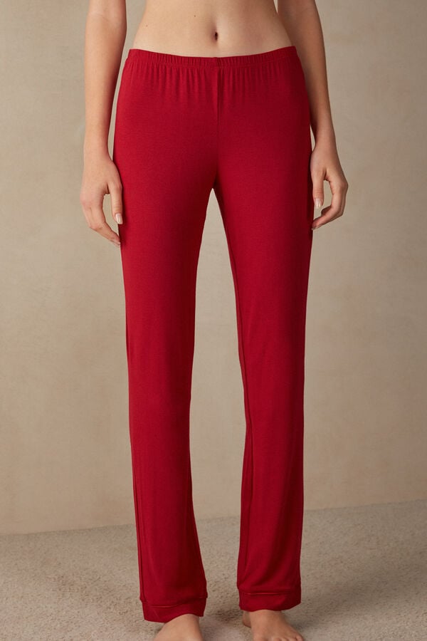 Women Intimissimi Long Micromodal Pajamas Red | 1078263-ZN