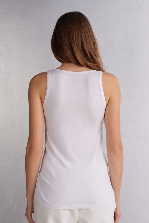 Women Intimissimi Long Micromodal Tank Top White | 6519482-HQ