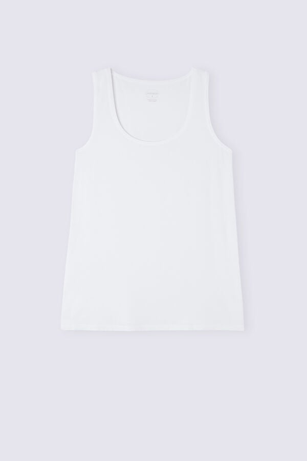 Women Intimissimi Long Micromodal Tank Top White | 6519482-HQ