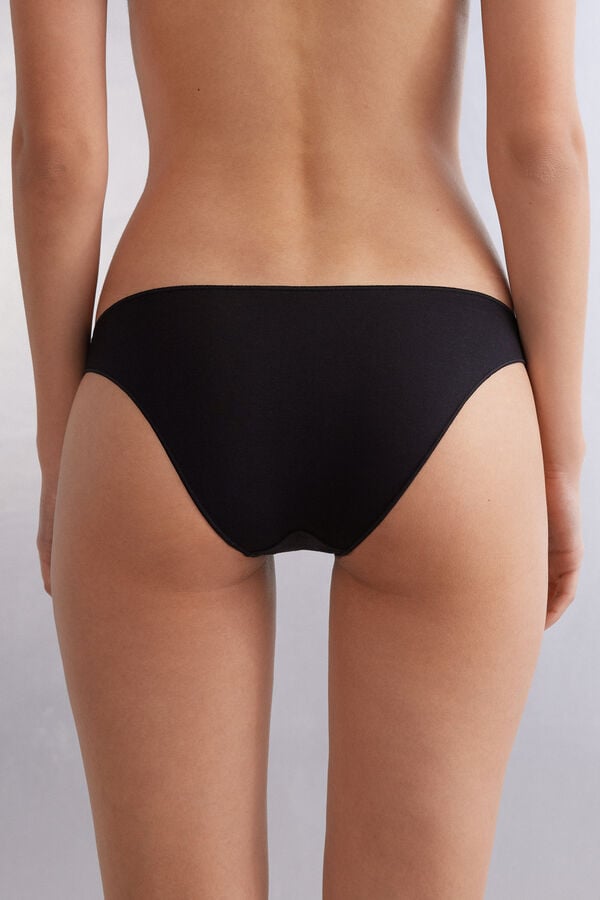 Women Intimissimi Low Rise Cotton Panties Black | 7132850-GA