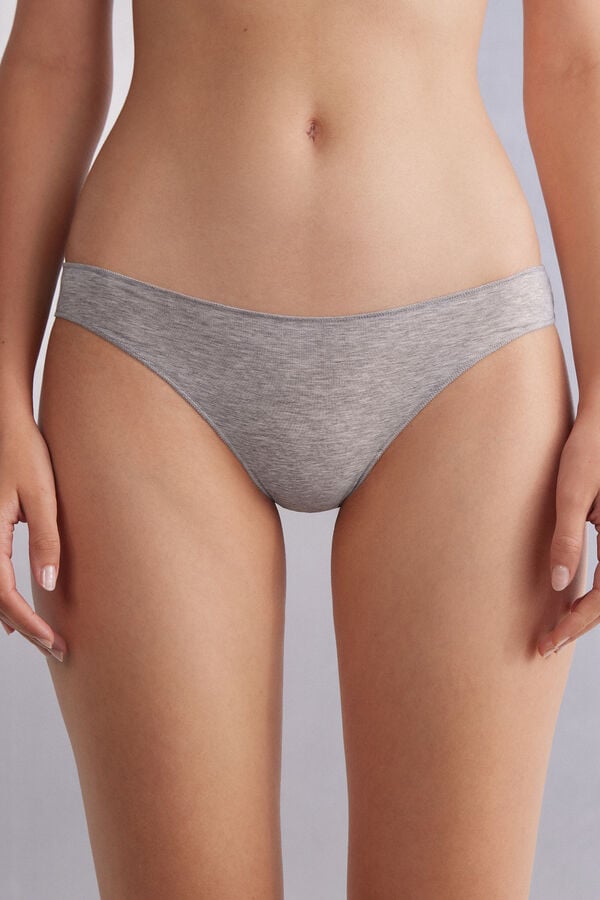 Women Intimissimi Low Rise Cotton Panties Light Grey | 3764820-SV