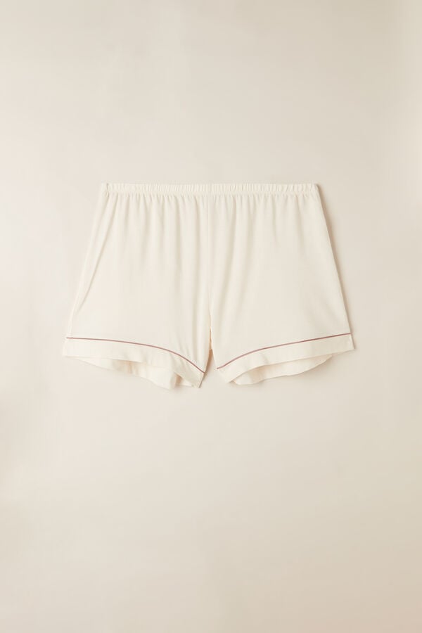 Women Intimissimi Modal With Contrast Trim Shorts Light Yellow White | 9870412-KF