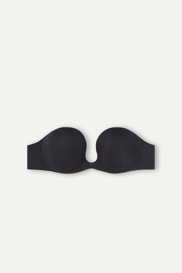 Women Intimissimi Monica Bandeau Ultralight Microfiber Bra Black | 5824719-HC