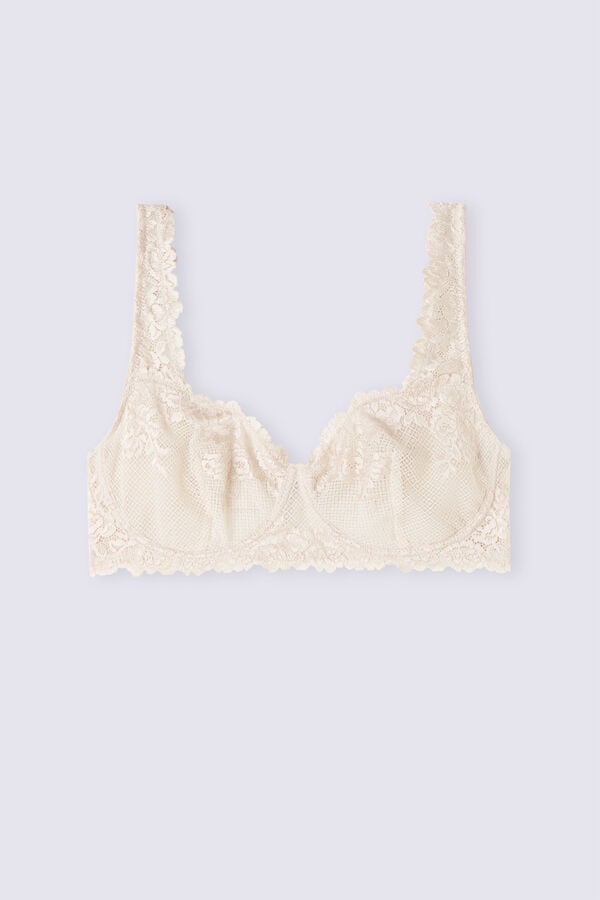 Women Intimissimi Pretty Flowers Daniela Balconette Bra Cream Pink | 7610328-ZJ