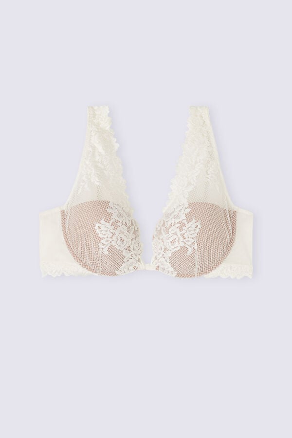 Women Intimissimi Pretty Flowers Elena Balconette Bra White | 0415927-UR