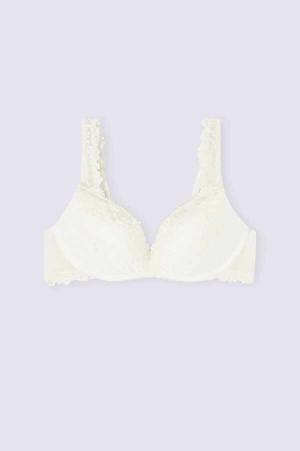 Women Intimissimi Pretty Flowers Gioia Super Push-Up Bra White | 1354679-KR